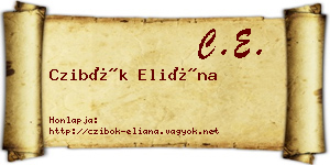Czibók Eliána névjegykártya